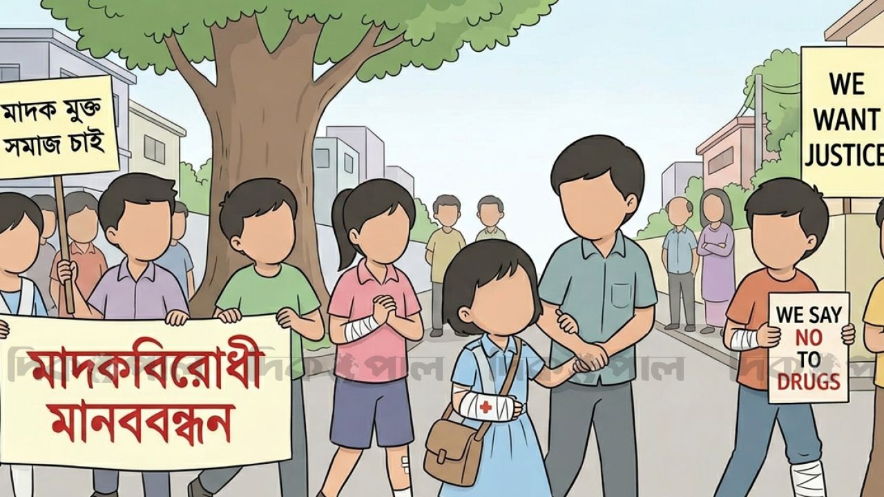 মাদকবিরোধী আন্দোলনে ষষ্ঠ শ্রেণির শিক্ষার্থীসহ কয়েকজন গুলিবিদ্ধ