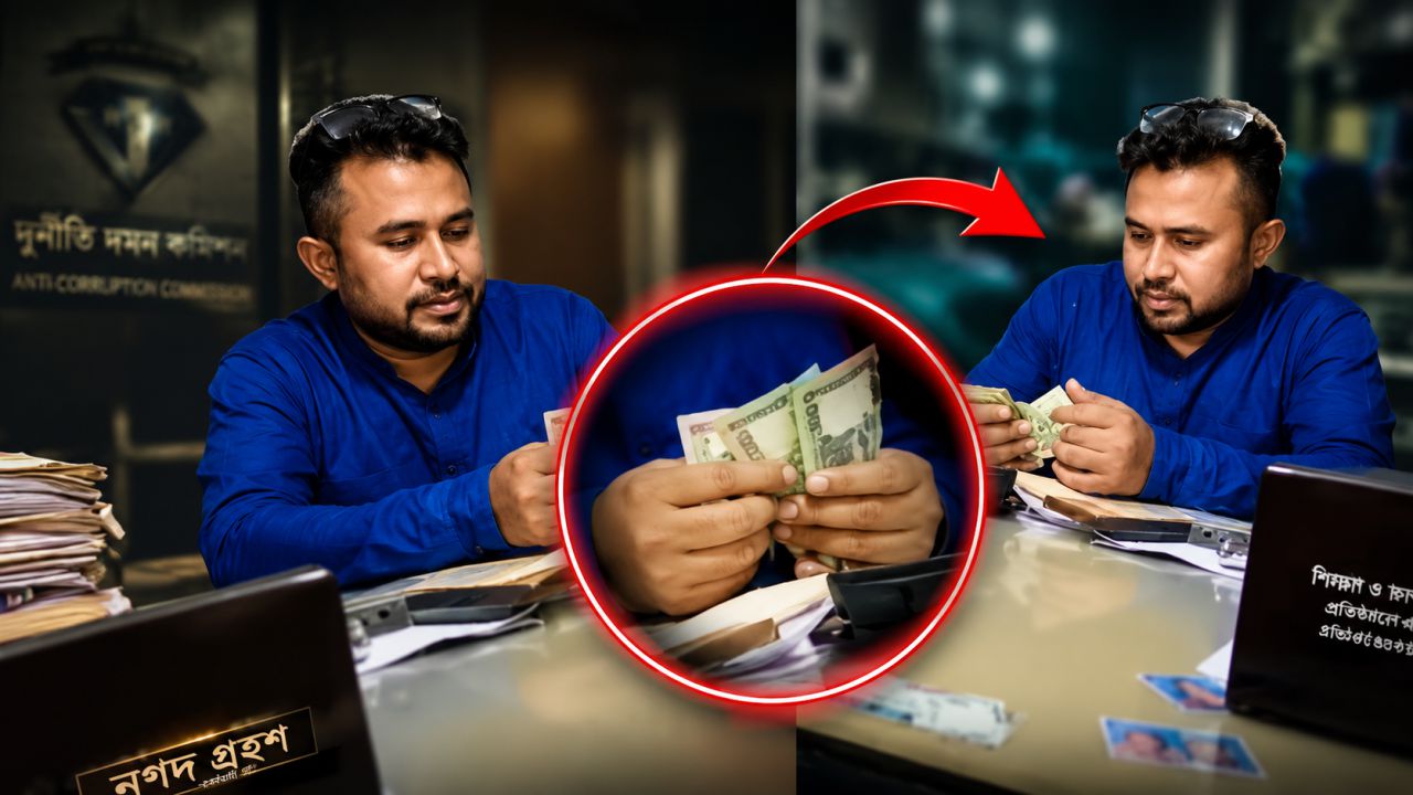 ঘুষের টাকা নেওয়ার ভিডিও ভাইরাল, ভূমি কর্মকর্তার বিরুদ্ধে অভিযোগ