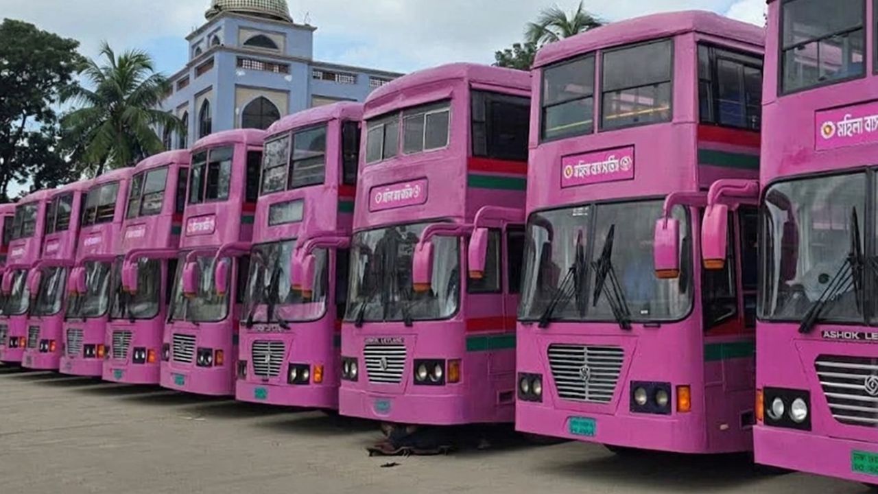 নারীদের জন্য চালু হলো ‘পিংক বাস’, চলবে ১৩ রুটে
